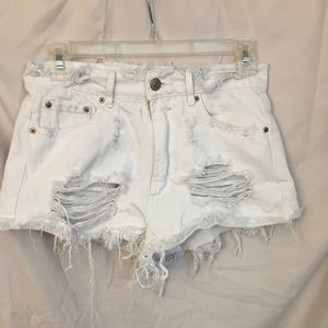 White jean shorts
